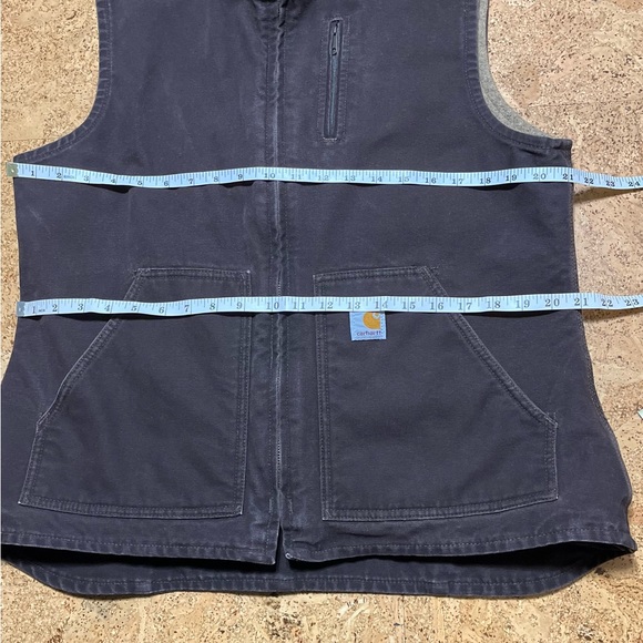 Carhartt Wm’s Sandstone Duck Insulated Dark Brown Workwear Vest Sz L - Picture 11 of 16